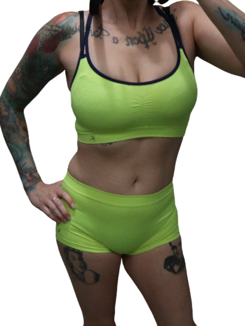 Neon Lime Swim Set - Racerback Top & Shorts
